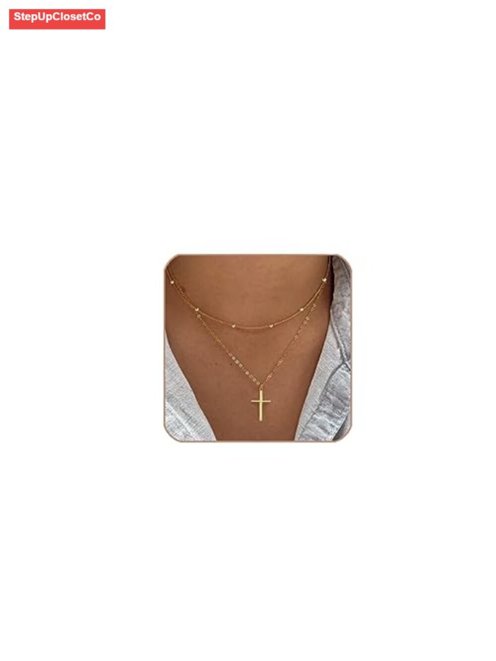Dainty 14K Gold Plated Cross Necklace Christian Religious Faith Jewelry Gift